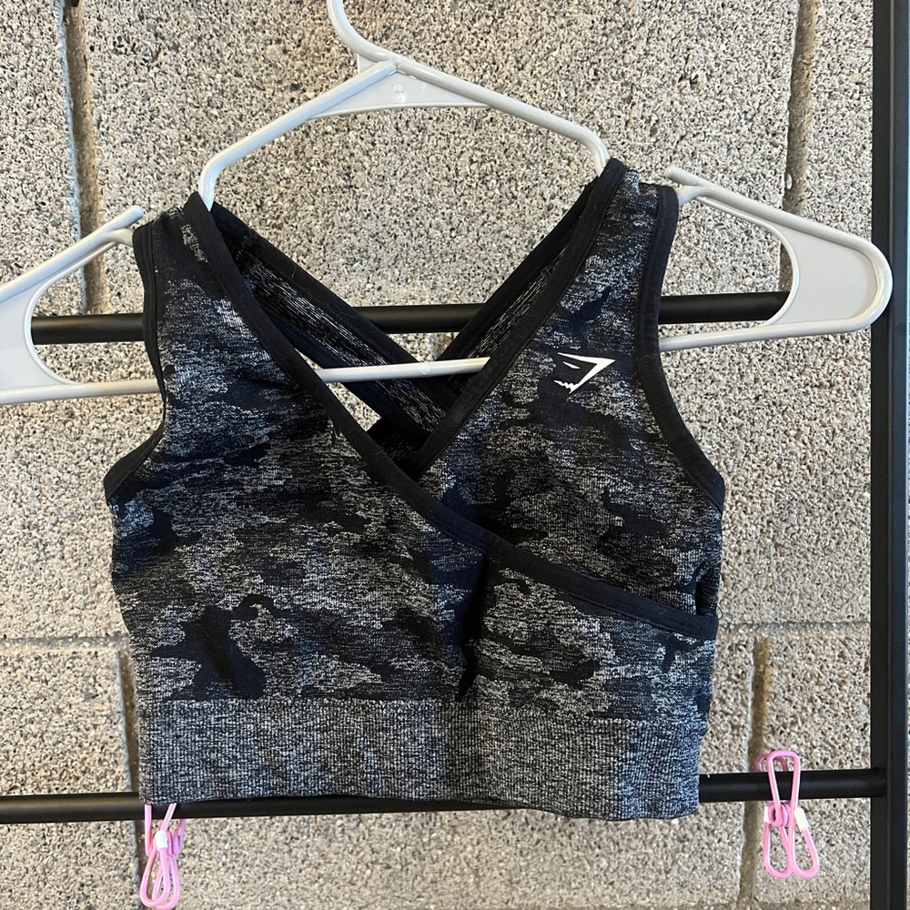 Gymshark Gray Camo Sports Bra